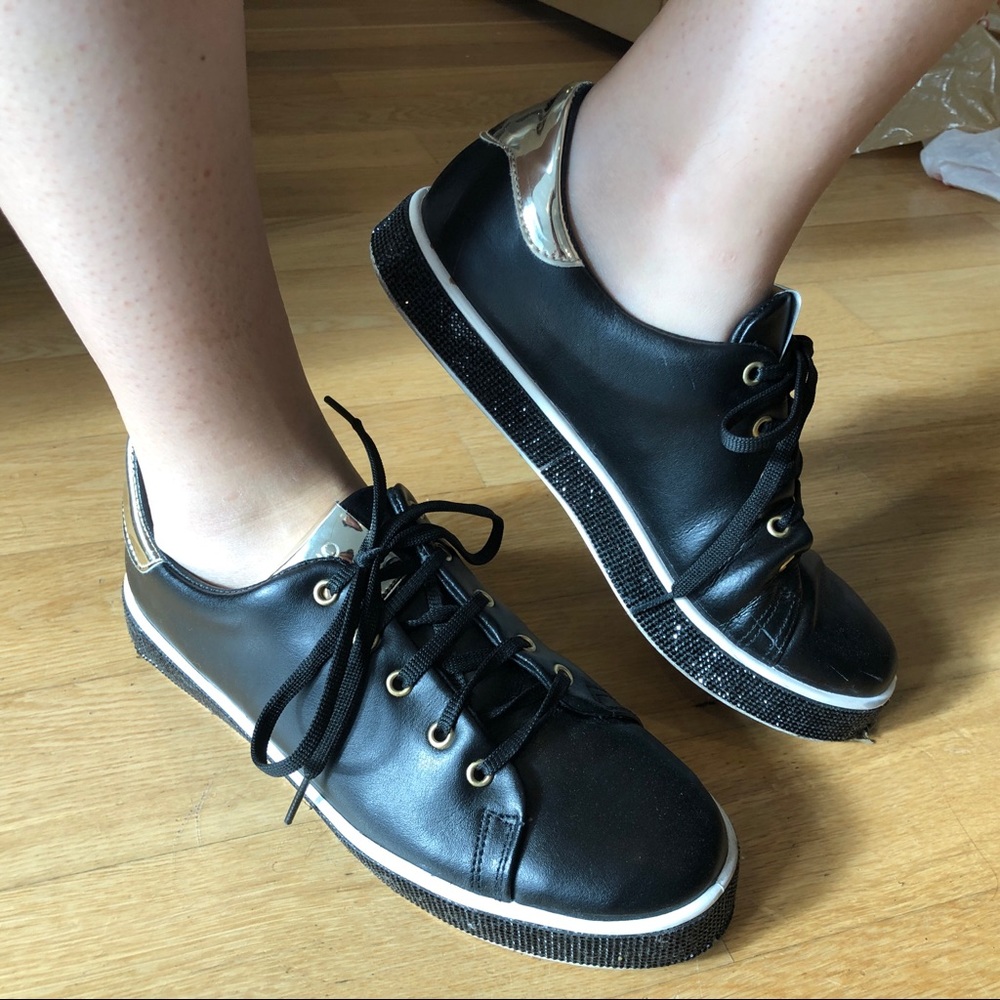 Liu Jo Black Leather Sneakers - Size 40 (9/9.5/10)